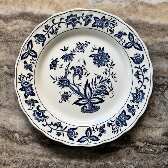 Vintage Set 3 Blue & White Plates. Currier & Ives. Enoch Wedgwood. Blue Bonnet - Picture 2 of 8